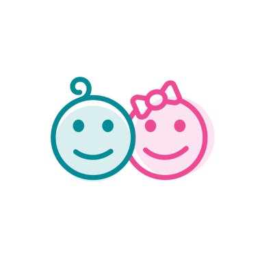 Şirin bebek logosu simgesi tasarım örnekleme şablonu