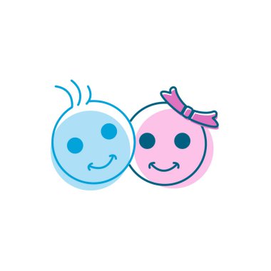 Şirin bebek logosu simgesi tasarım örnekleme şablonu