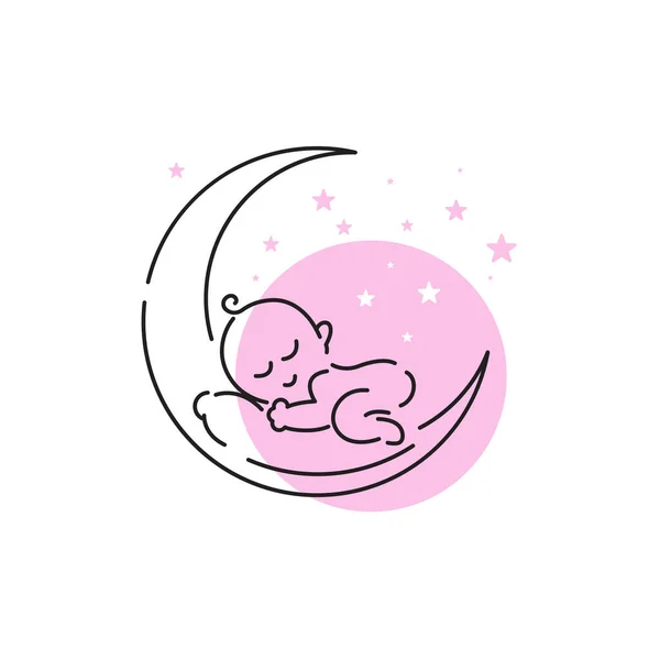 Cute Baby Logo Vector Icon Design Illustration Template — Stock Vector