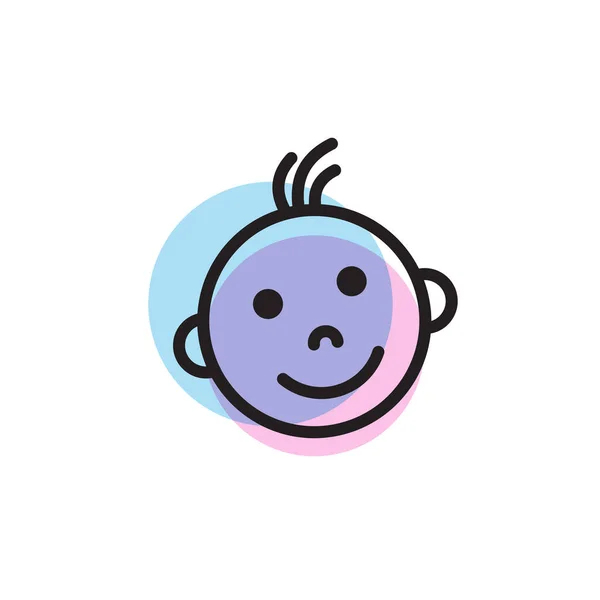 Cute Logo Bayi Vektor Gambar Desain Ikon Templat - Stok Vektor