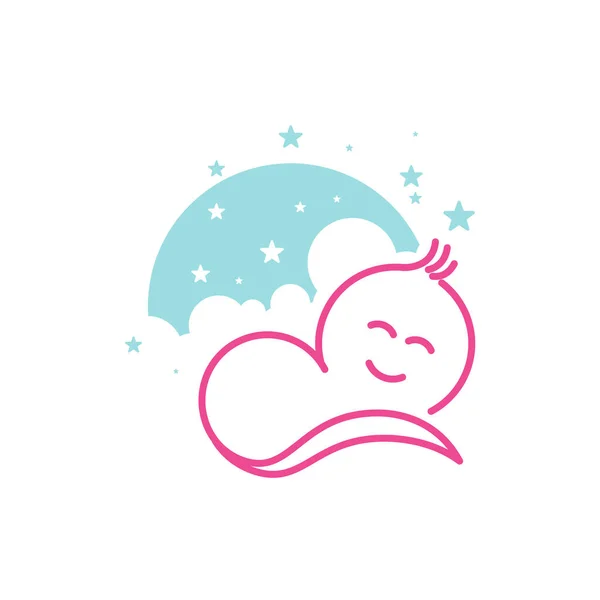 かわいい赤ちゃんのロゴベクトルアイコンデザインイラストテンプレート — ストックベクタ