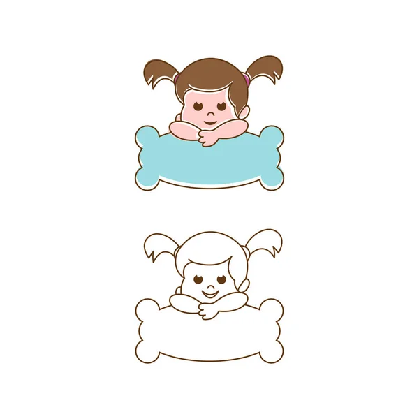 Cute Logo Bayi Vektor Gambar Desain Ikon Templat - Stok Vektor