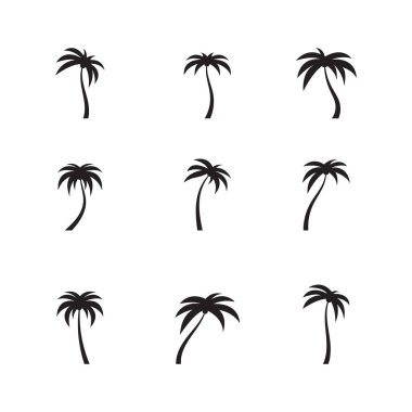 Palmiye ağacı logo şablonu vektör çizimi