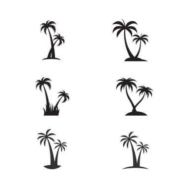 Palmiye ağacı logo şablonu vektör çizimi