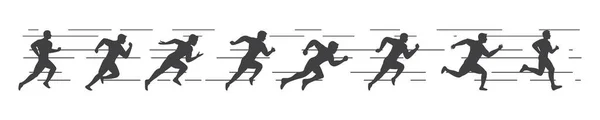 Deporte Carrera Silueta Vector Icono Ilustración Diseño — Archivo Imágenes Vectoriales