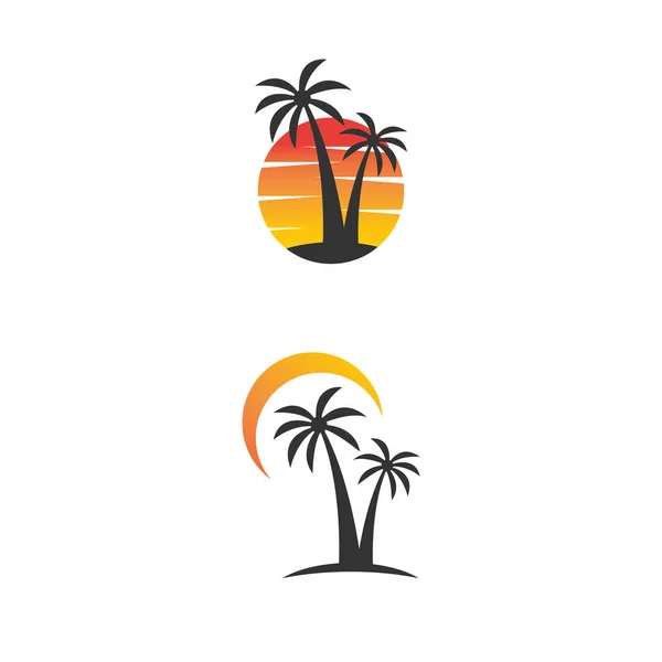 Playa Verano Vector Icono Diseño Ilustración Plantilla — Archivo Imágenes Vectoriales