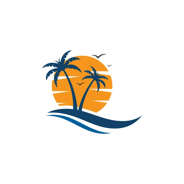 Καλοκαίρι Παραλία Διάνυσμα Εικονίδιο Σχέδιο Εικονογράφηση Πρότυπο — Διανυσματικό Αρχείο