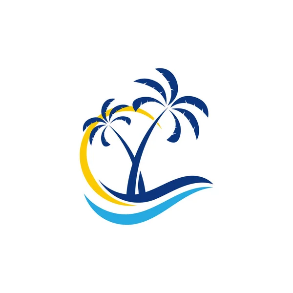 Playa Verano Vector Icono Diseño Ilustración Plantilla — Vector de stock