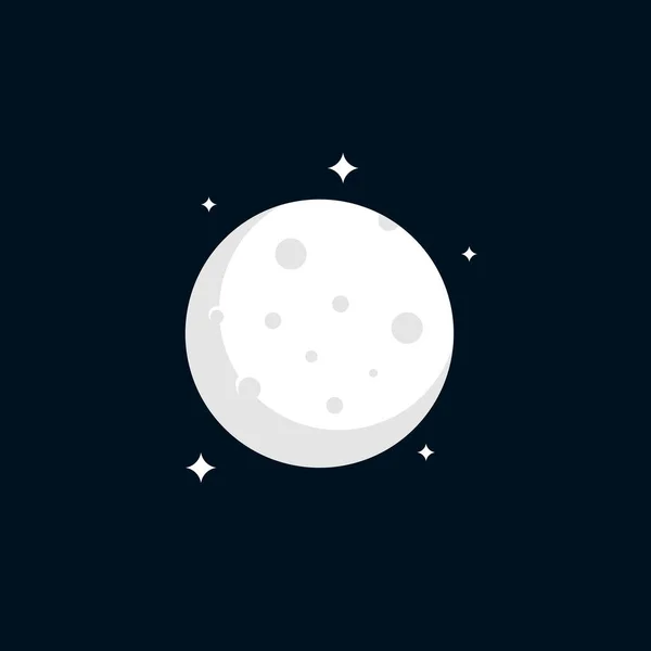 Moon Vector Ikone Design Illustration Vorlage — Stockvektor