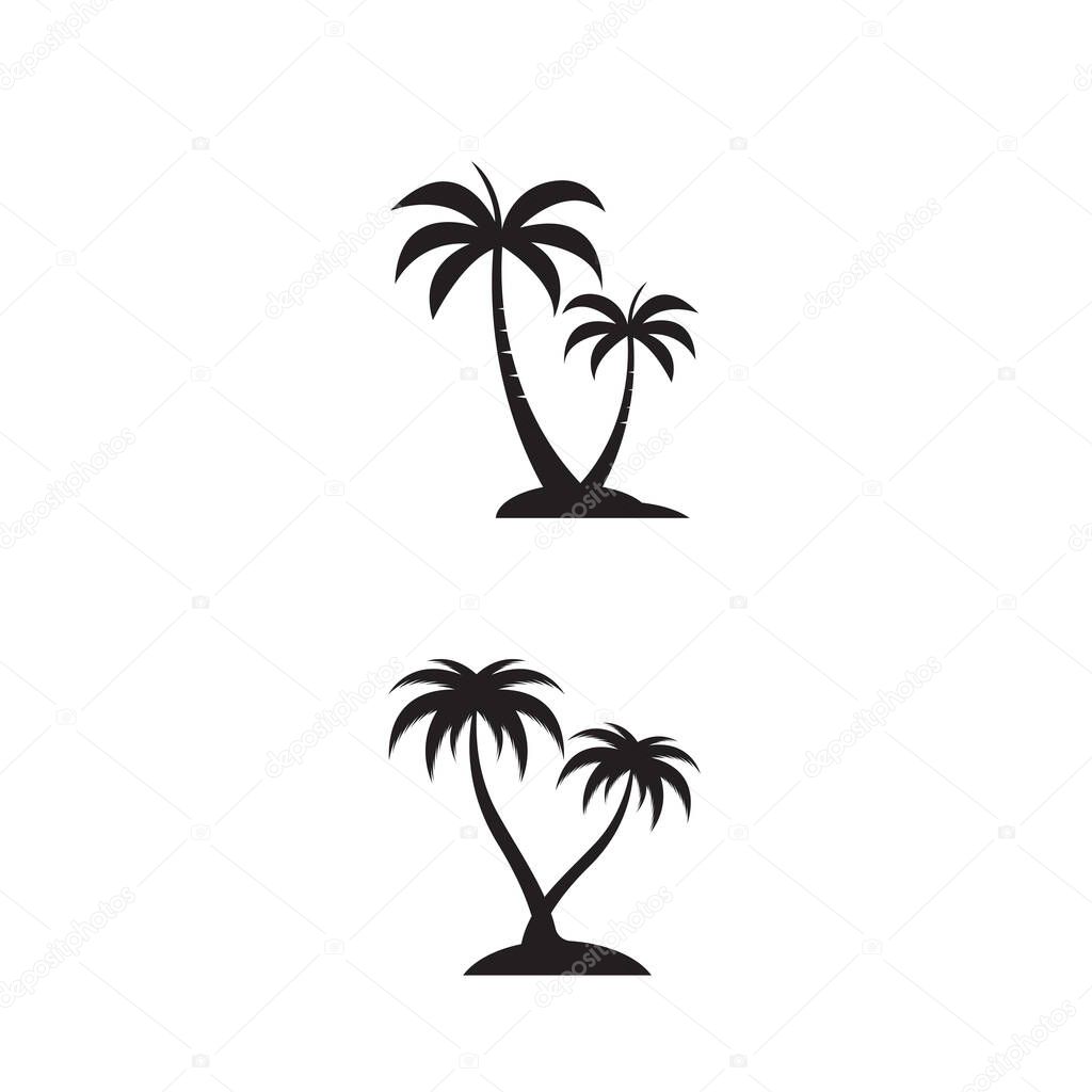 Palm tree summer logo template vector illustration