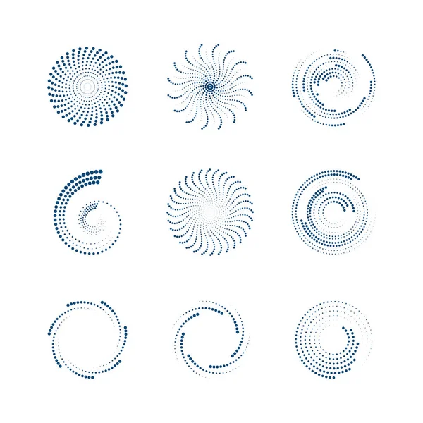 Meio Tom Círculo Pontos Vetor Ilustração Design — Vetor de Stock