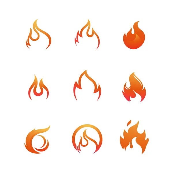 Heiße Flamme Feuer Vektor Symbol Illustration Design Vorlage — Stockvektor