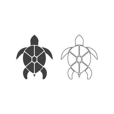 Kaplumbağa hayvan çizgi film ikon vektör çizimi