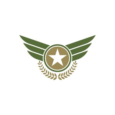 Ordu Falcon kanat rozet ikonu vektör çizim şablonu