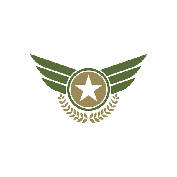 Армія Сокіл Значок Крила Значок Векторні Ілюстрації Шаблон Дизайну — стоковий вектор