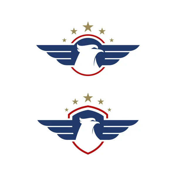Army Falcon Wing Badge Icon Vector Illustration Design Template — Stock Vector