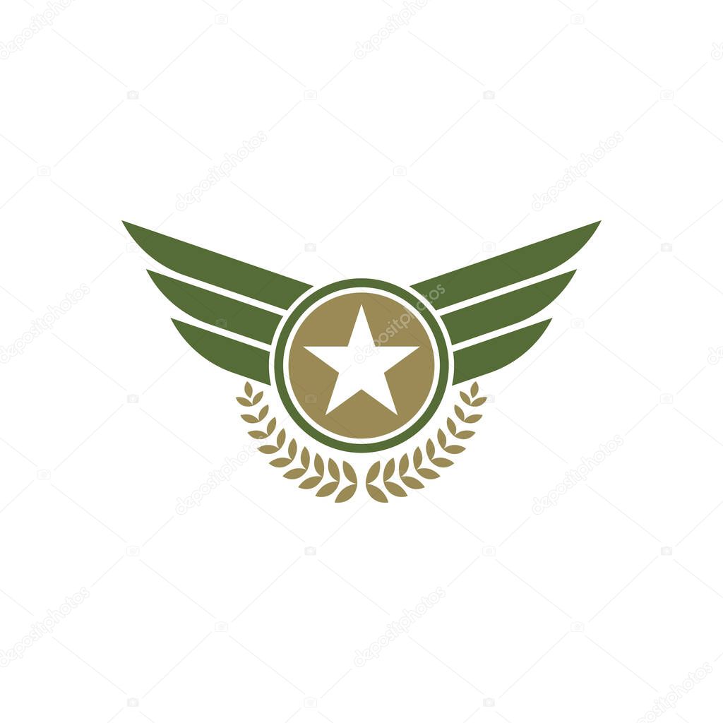 army falcon wing badge icon vector illustration design template