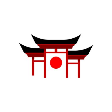 Kapı Japonya Vektör simgesi tasarım örnekleme şablonu