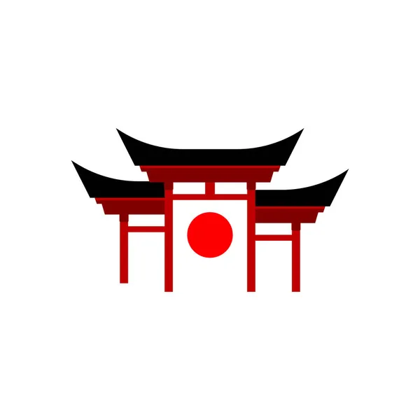 Gate Japan Vector Pictogram Ontwerp Illustratie Template — Stockvector