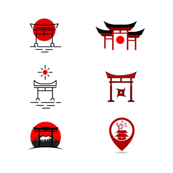 Kapu Japán Vektor Ikon Design Illusztráció Sablon — Stock Vector