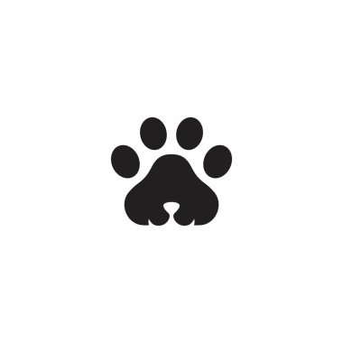 Paw Logo tasarım vektör çizim şablonu