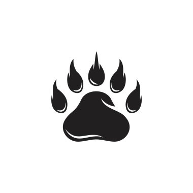 Paw Logo tasarım vektör çizim şablonu