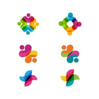 Topluluk, ağ ve sosyal simge tasarım şablonu