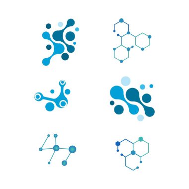 Molekül sembolü logo şablonu vektör illüstrasyon tasarımı 