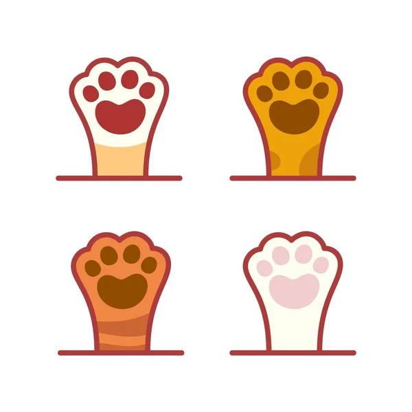 Paw Logo Design Vector Ilustração Design Template — Vetor de Stock