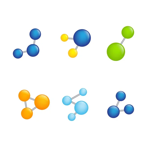 Modello Logo Simbolo Molecule Disegno Illustrazione Vettoriale — Vettoriale Stock