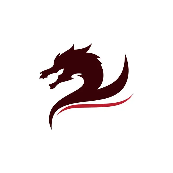 Dragão Vetor Ícone Ilustração Design Logotipo Modelo —  Vetores de Stock
