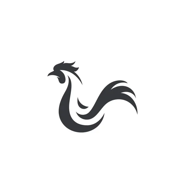 Kakasvektor Ikonjának Sziluettje Illusztráció Tervezés — Stock Vector