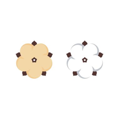 Pamuk çiçek vektör şablonu doğayı simgeliyor