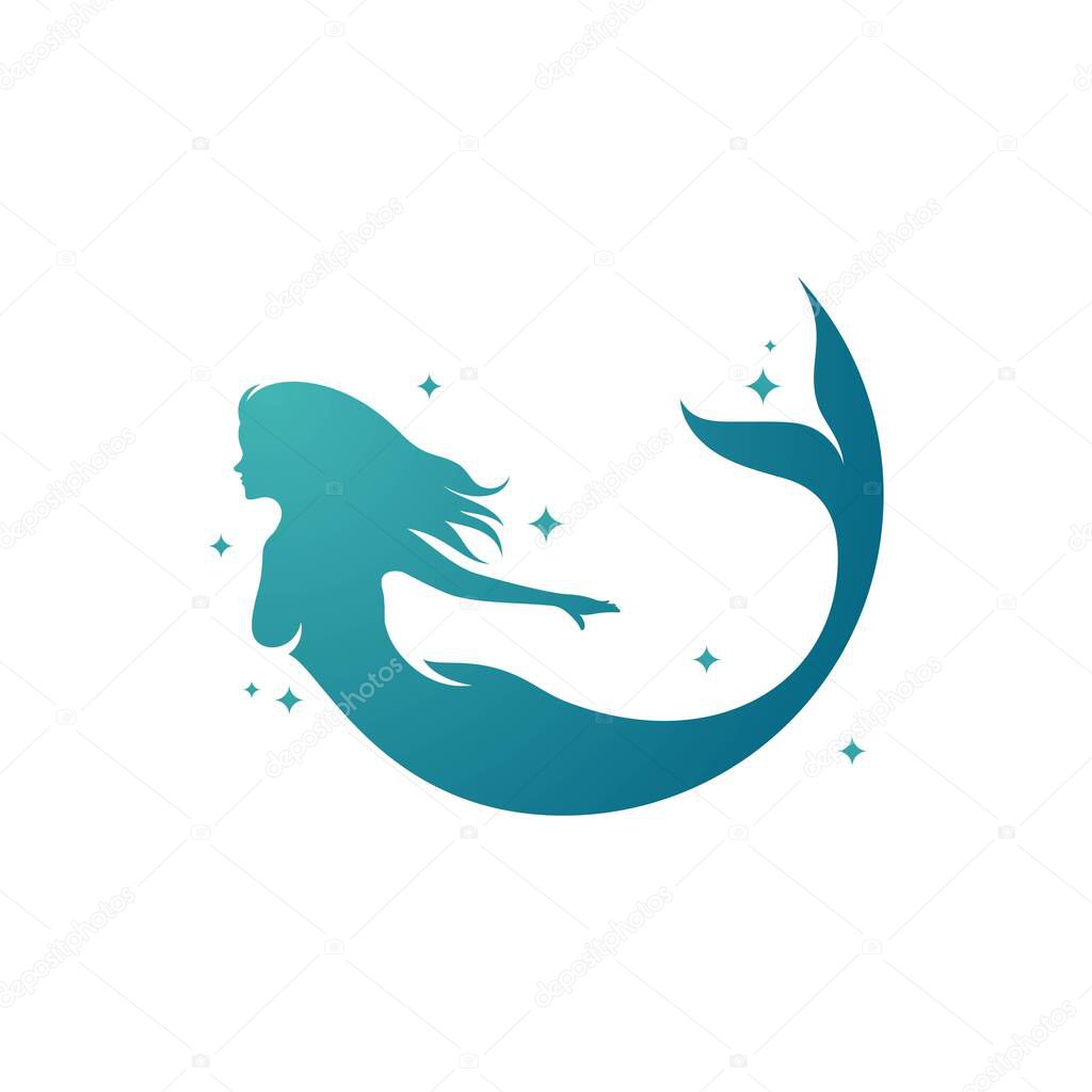 Mermaid vector illustration design template