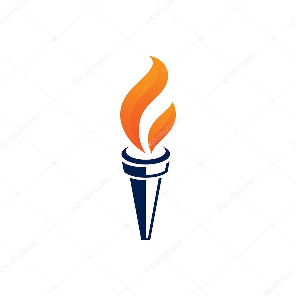 Torch vector icon illustration design template