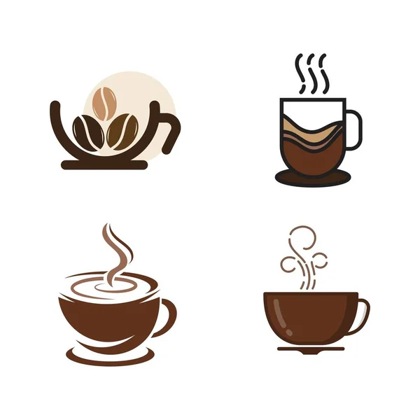 Copo Bebida Café Logo Template Vetor Ícone Design — Vetor de Stock