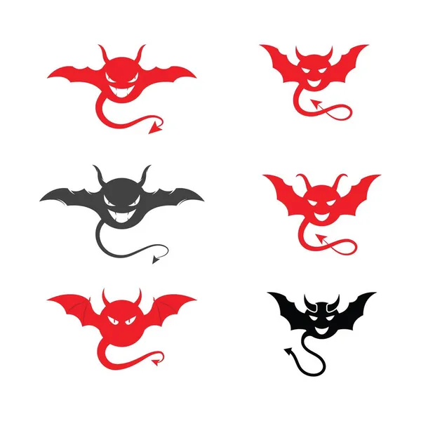 悪魔の角ベクトルのアイコンデザインイラストロゴテンプレート — ストックベクタ