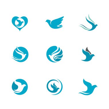 Kuş kanadı güvercin logosu vektör çizimi