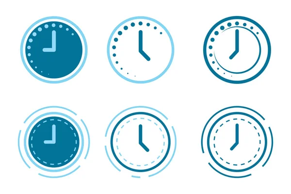 Time Clock Vector Flat Illustration Design Template — Stockvektor