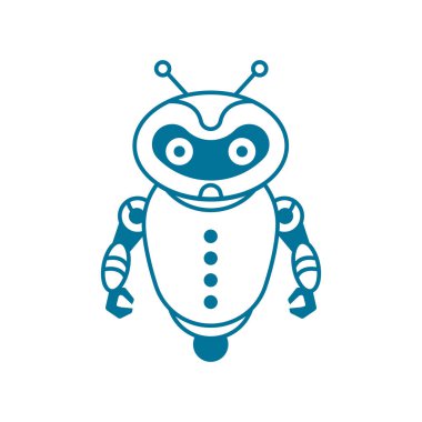 robot simge vektör çizim şablonu