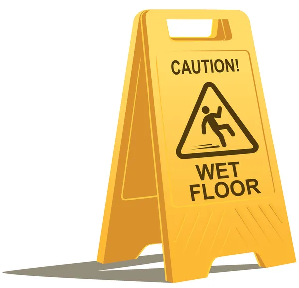 Wet floor caution sign — Stock Vector