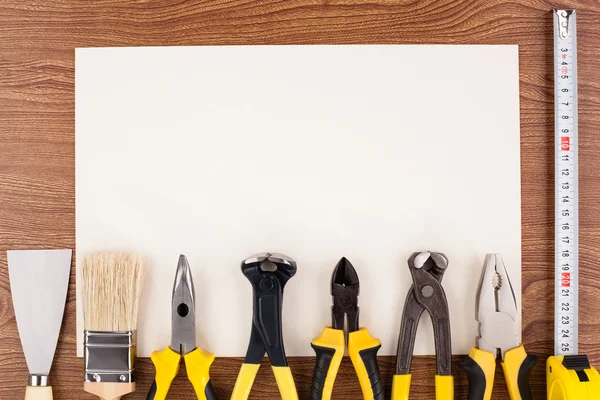 Work tools and sheet of paper. — Stock Photo, Image