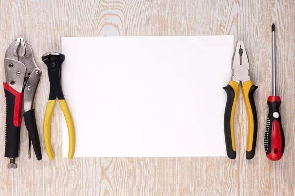 Work tools and sheet of paper. — Stock Photo, Image