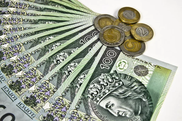 100 Zlotisi banknot paraları ile Lehçe