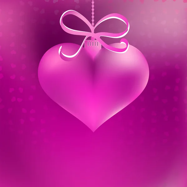 Boule rose en forme de coeur de Noël. + EPS8 — Image vectorielle