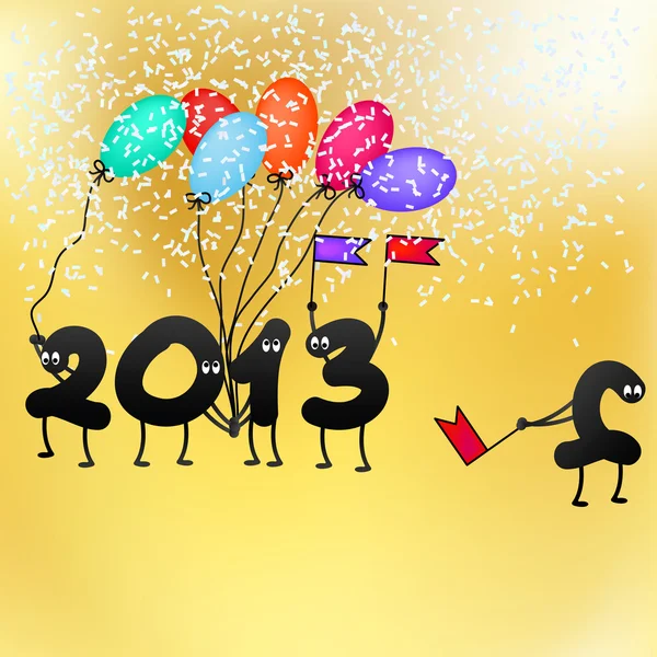 Funny 2013 New Year's Eve greeting card. + EPS8 — Stock Vector