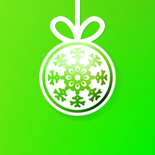 Palla di Natale tagliata da carta su verde. + EPS8 — Vettoriale Stock