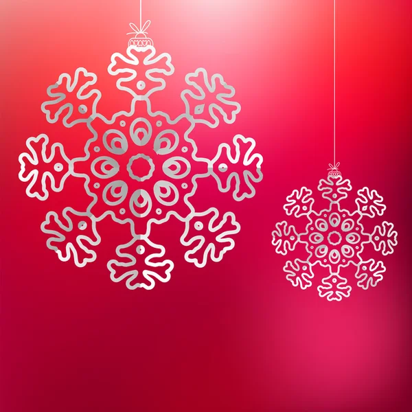 Flocon de neige de Noël sur rouge violet. + EPS8 — Image vectorielle