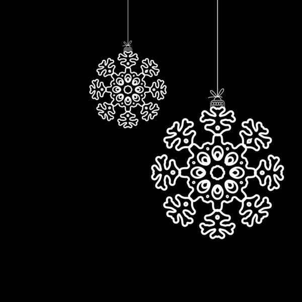 Bola de Navidad en blanco y negro. + EPS8 — Vector de stock