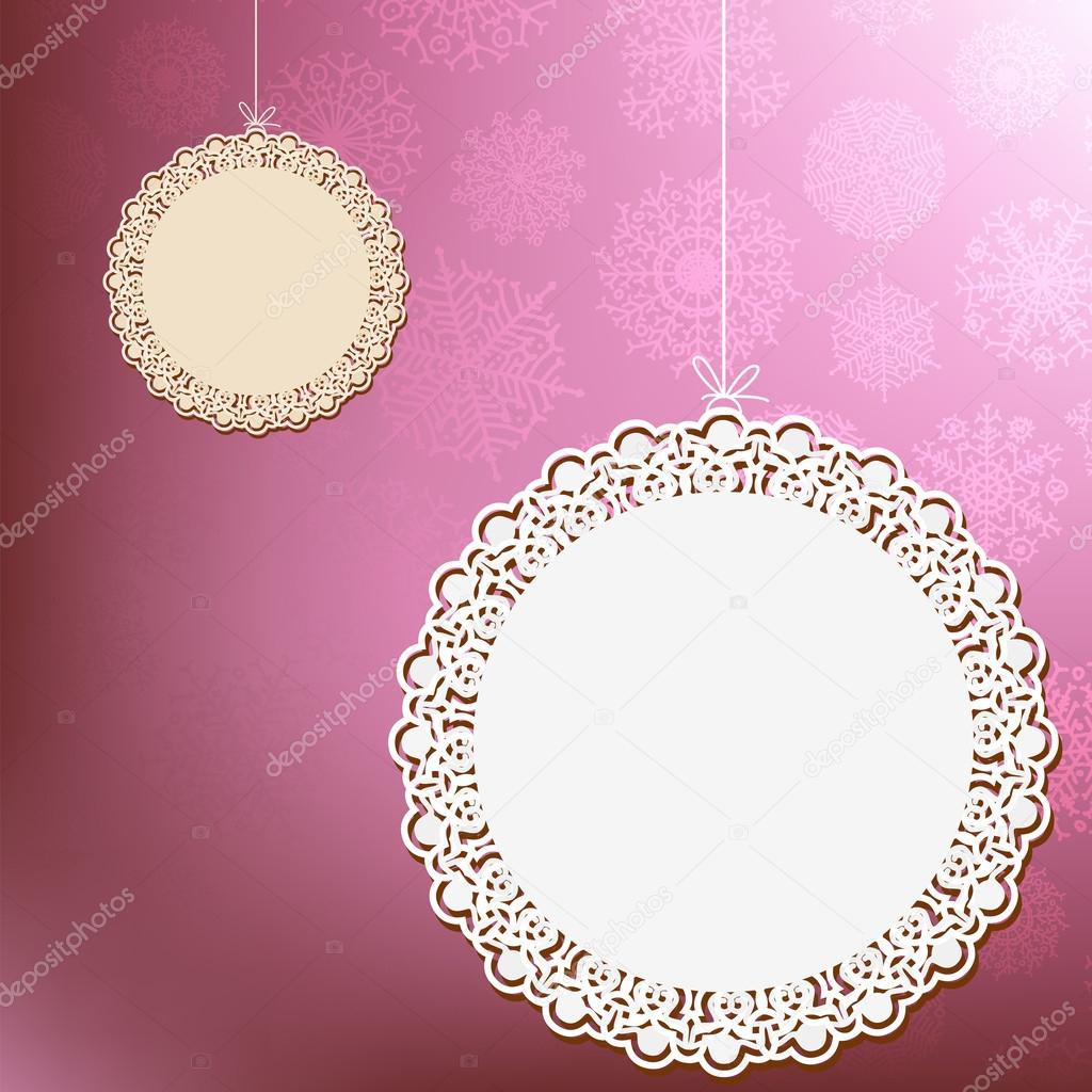 Red lace ornament card. + EPS8